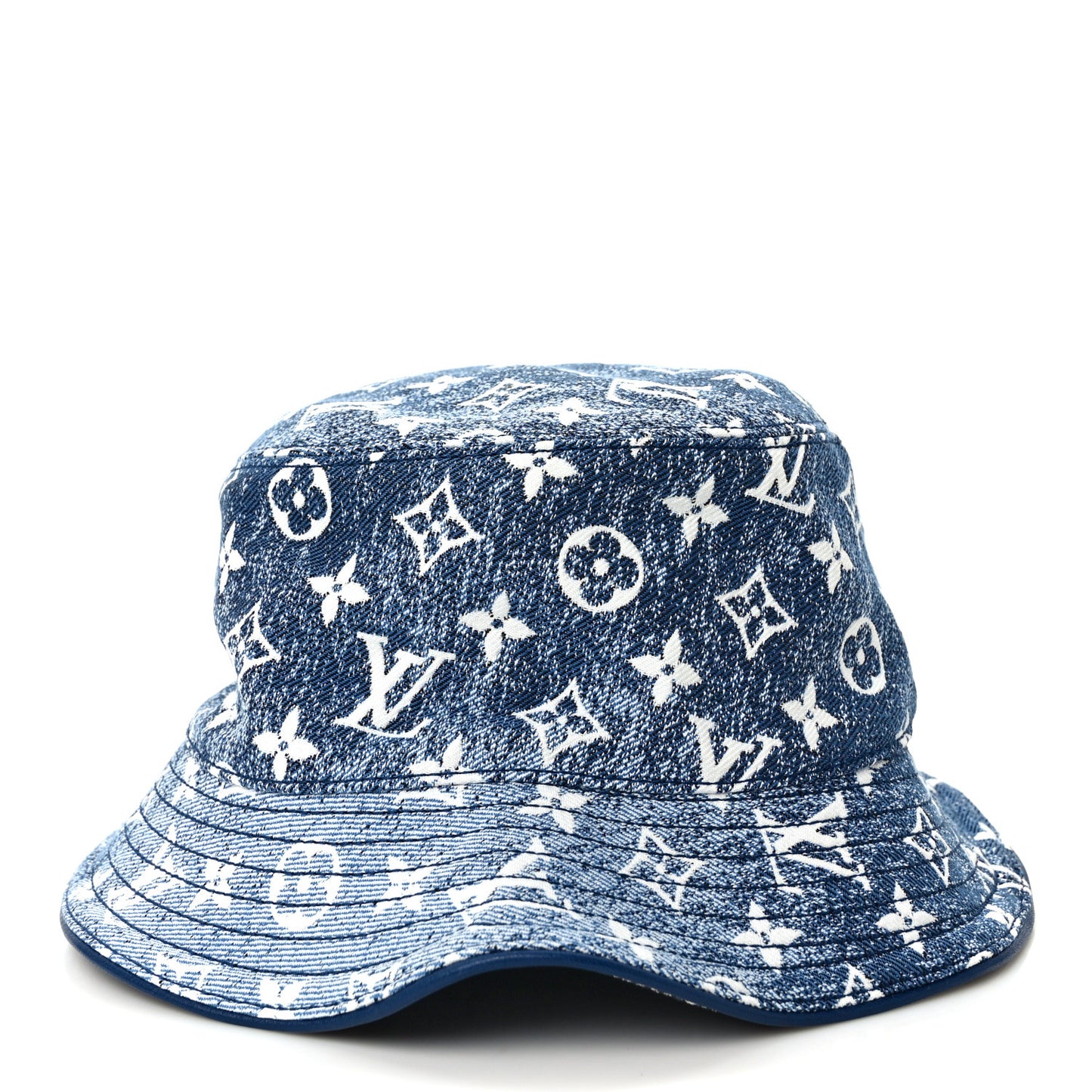 Monogram Denim Jacquard Bob Bucket Hat Blue