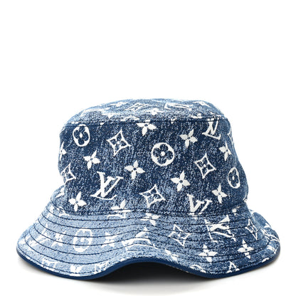 Louis Vuitton Monogram Denim Jacquard Bob Bucket Hat Blue 5 of 9