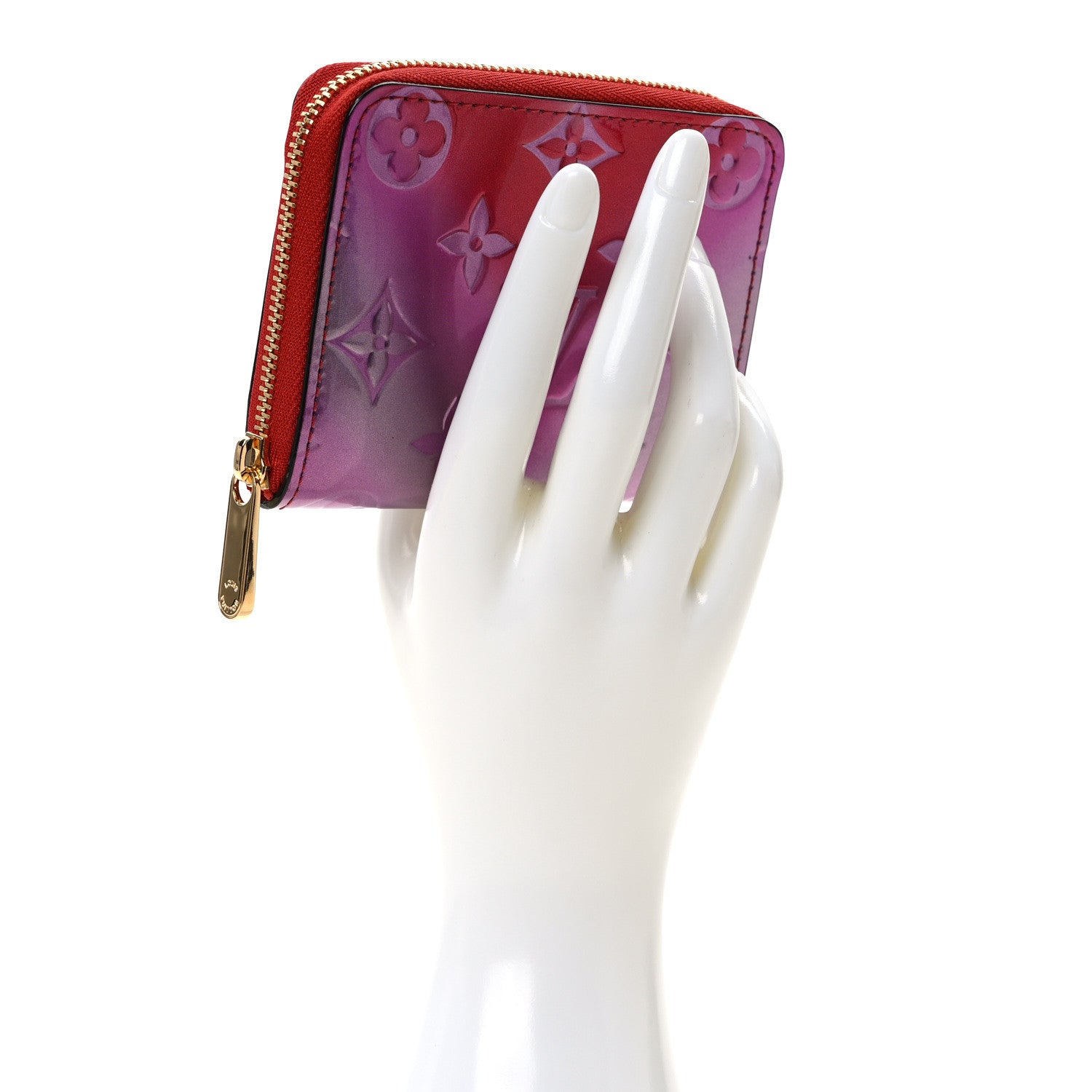 Louis Vuitton Metallic Vernis Degrade Zippy Coin Purse Pink Red 2 of 6