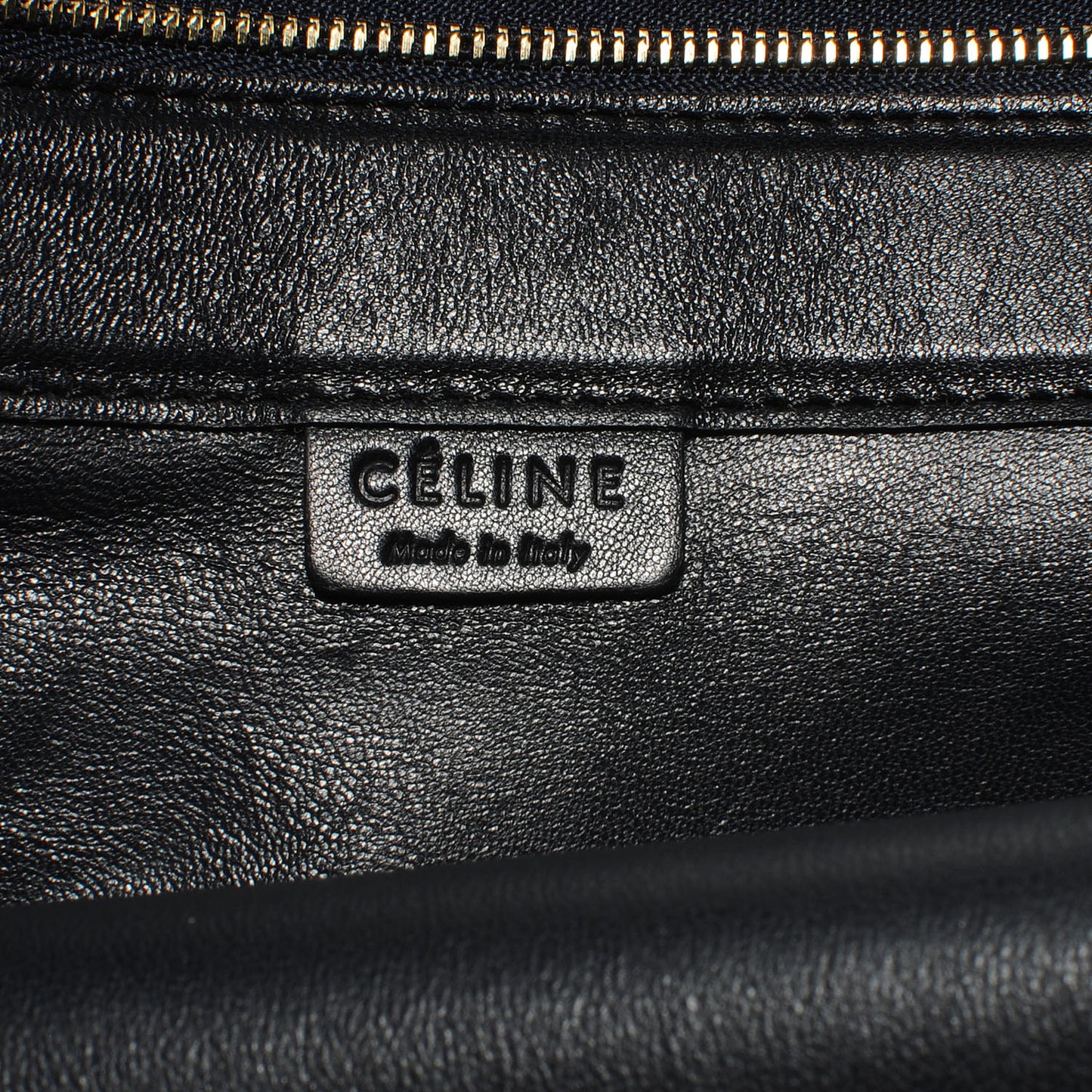 Lambskin Vertical Zip Gusset Cabas Black