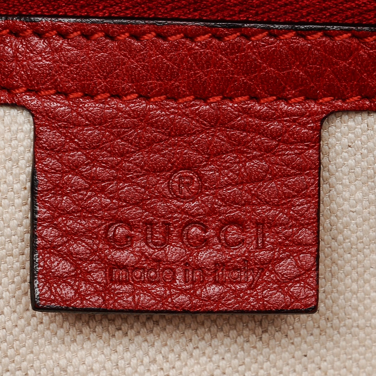 Gucci Calfskin Large Bamboo Shopper Tote Red 6 of 6