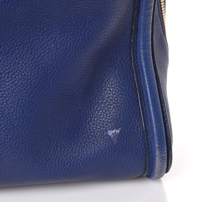 Alexander McQueen Pebbled Calfskin Large Skull Padlock Zip Around Tote Ultramarine 9 of 15