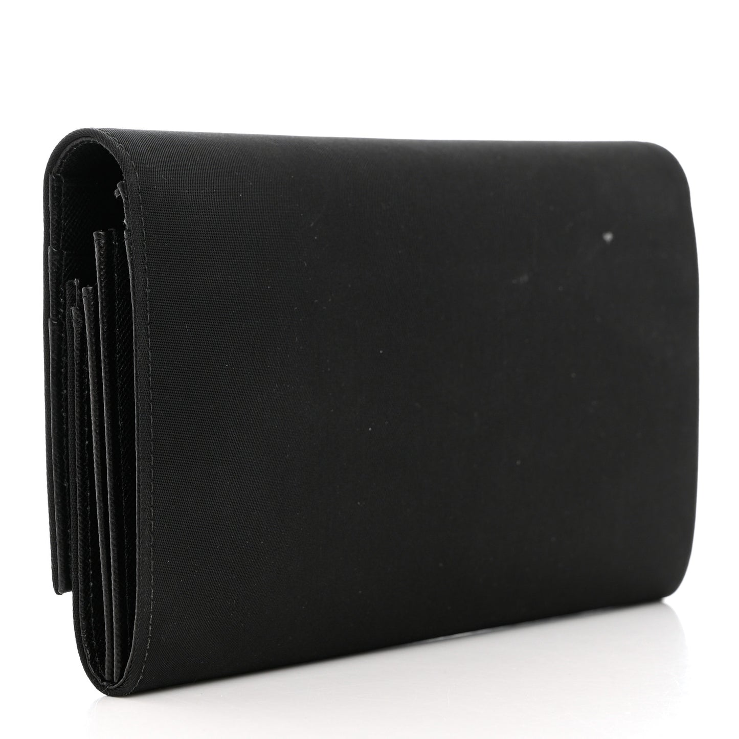 Tessuto Nylon Saffiano Flap Wallet Black