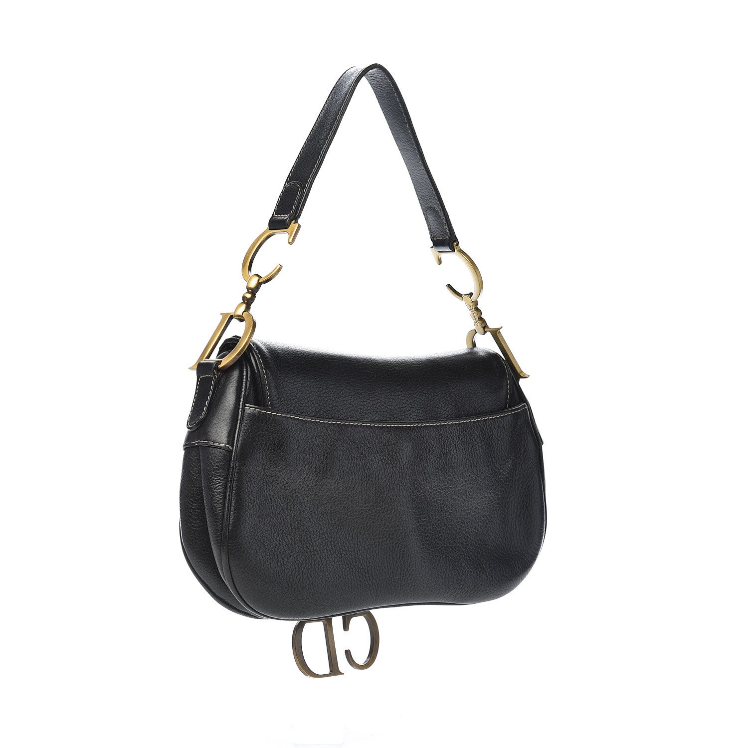 Christian Dior Calfskin Double Saddle Bag Black 3 of 14