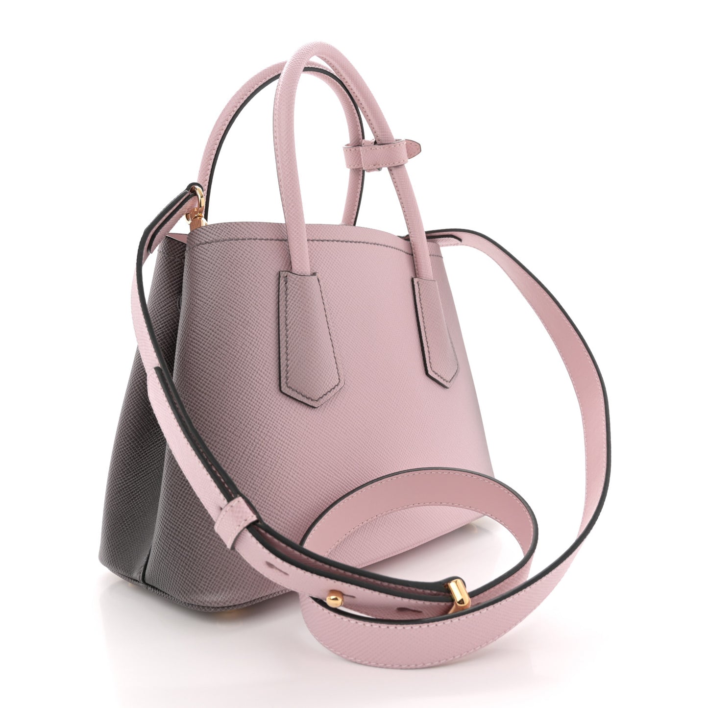 Saffiano Cuir Mini Double Bag Alabastro