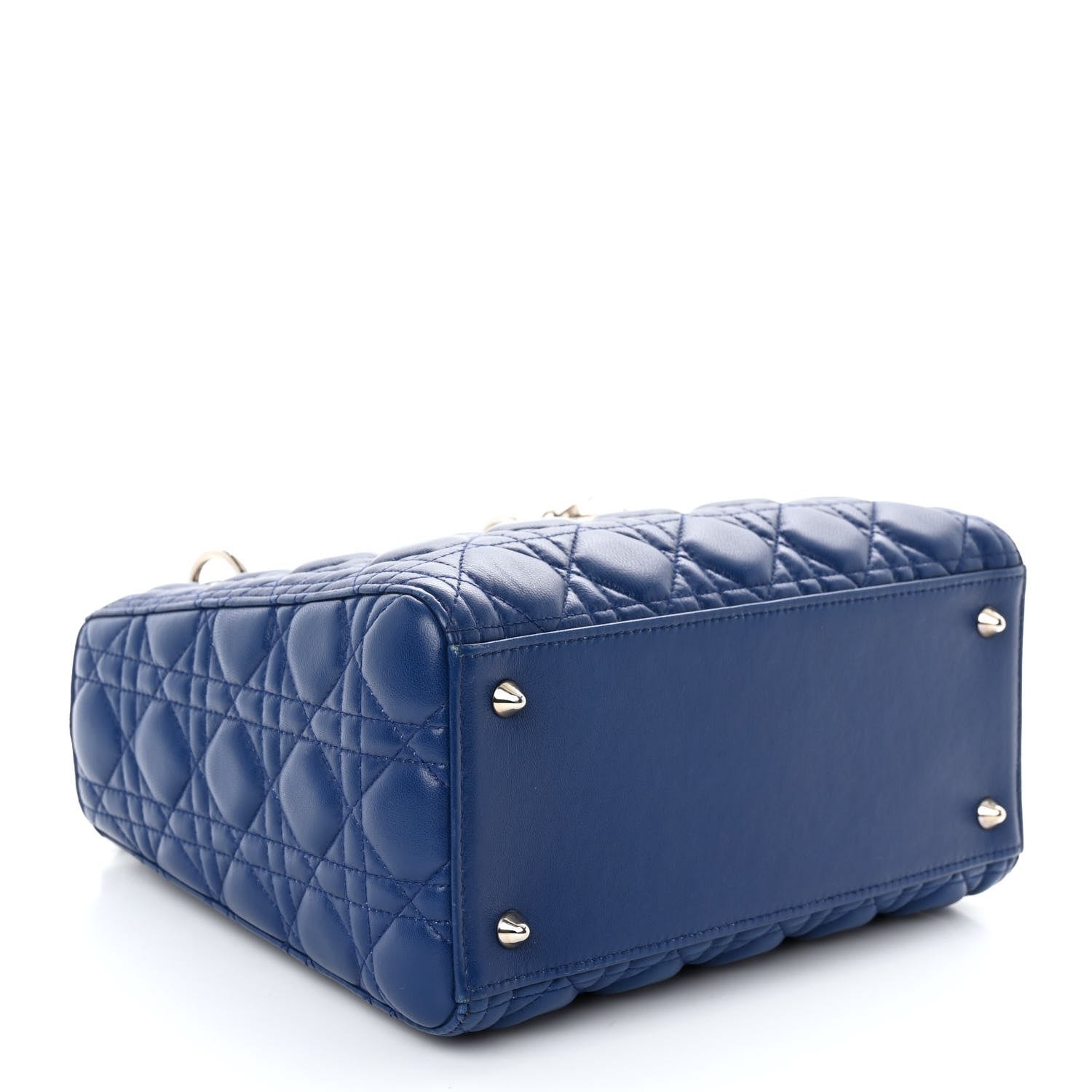 Christian Dior Lambskin Cannage Medium Lady Dior Blue 4 of 9