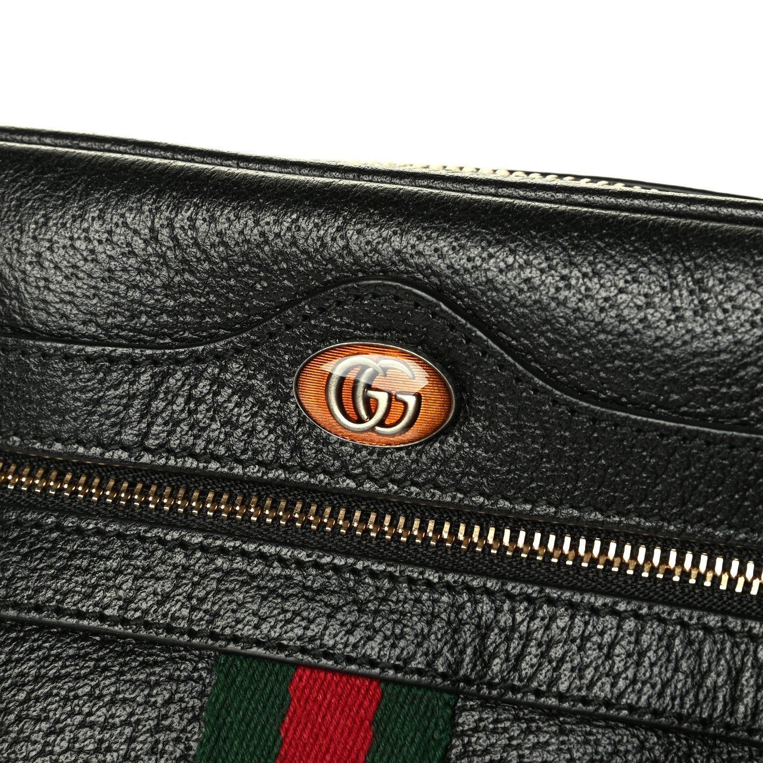 Gucci Calfskin Web Mini Ophidia Shoulder Bag Black 5 of 8