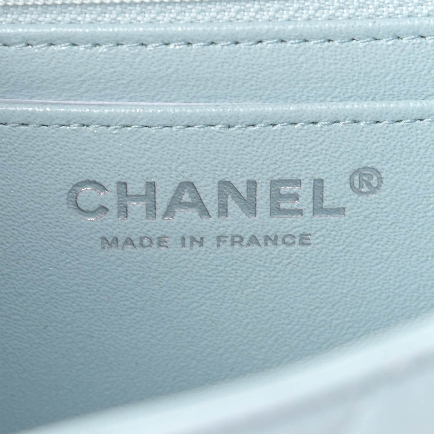 Chanel Perforated Lambskin Quilted Mini Rectangular Flap Light Blue Light Purple White 6 of 11