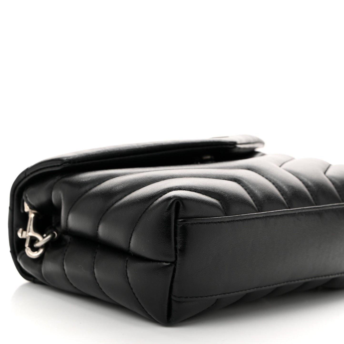 Calfskin Y Quilted Monogram Toy Loulou Crossbody Bag Black