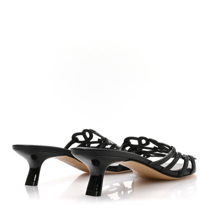 Loewe Calfskin Petal Anagram Caged Mule 45mm Sandals 37 Black 5 of 8