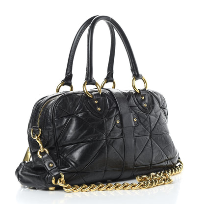 Marc Jacobs Lambskin Patchwork Quilted Venetia Satchel Black 3 of 15