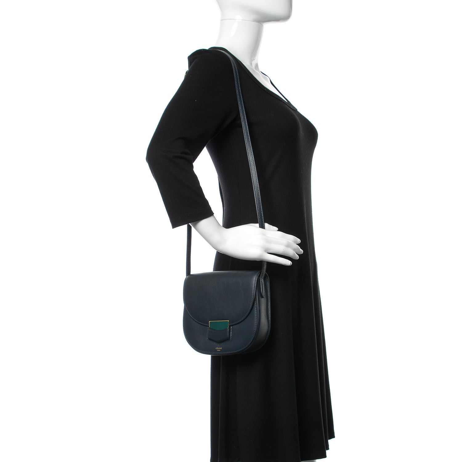 Celine Smooth Calfskin Small Trotteur Navy Blue 2 of 9