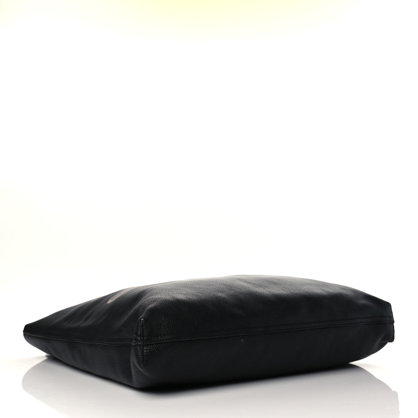 Calfskin Mens Logo Vertical Shopping Tote Black
