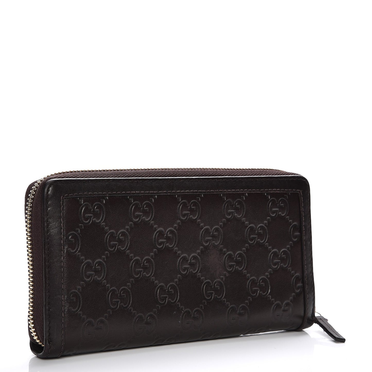Guccissima Sukey Zip Around Wallet Dark Brown