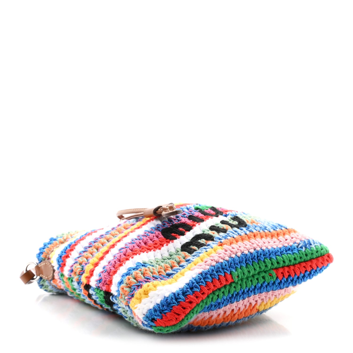Miu Miu Fabric Crochet Drawstring Pouch Multicolor 4 of 11