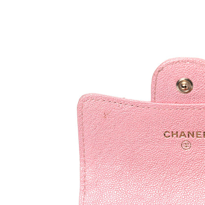 Chanel Iridescent Caviar Quilted Flap Card Holder Rose Pink 5 of 14