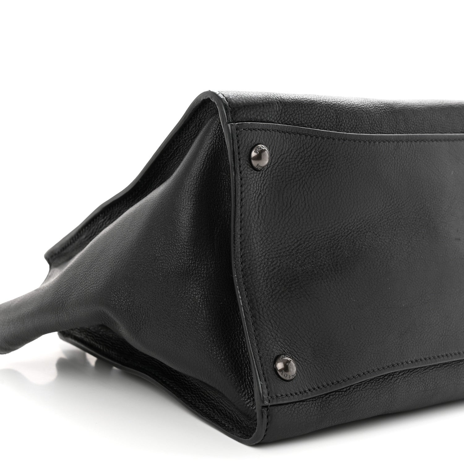 Prada Glace Calf Small Twin Pocket Tote Black 8 of 12