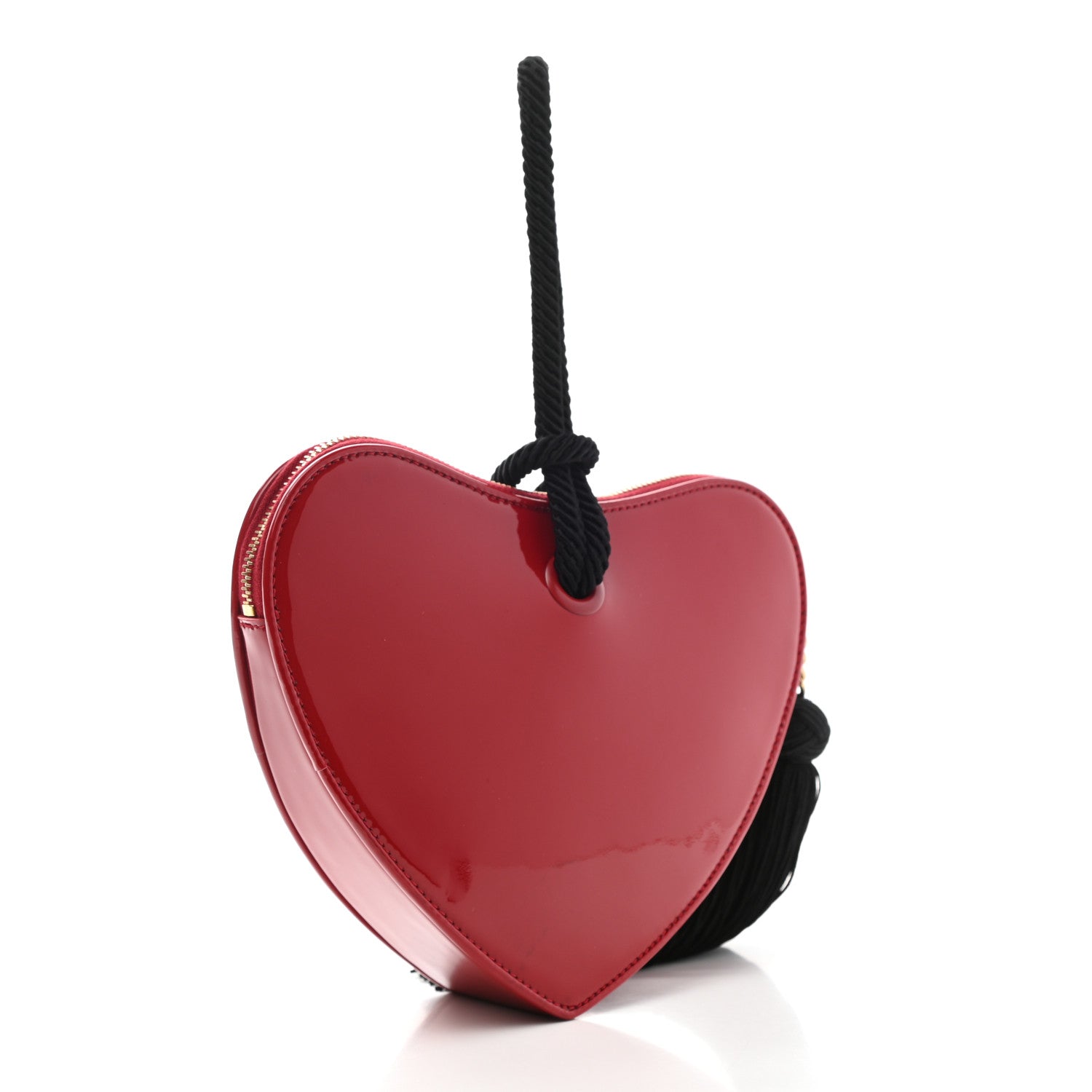 Saint Laurent Patent Sac Coeur Heart Shaped Clutch Red 3 of 11