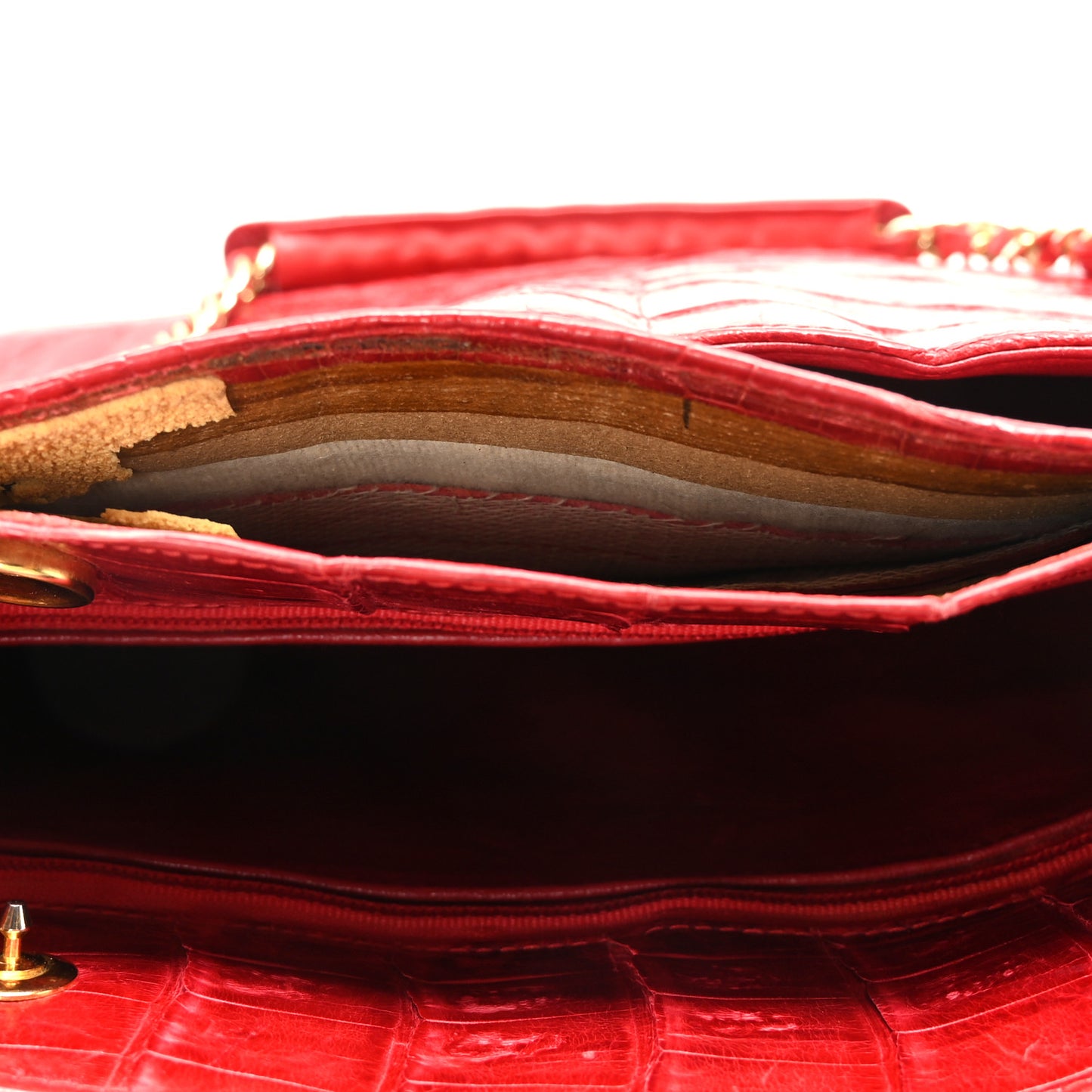 Alligator Shoulder Bag Red