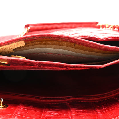 Chanel Alligator Shoulder Bag Red 10 of 10