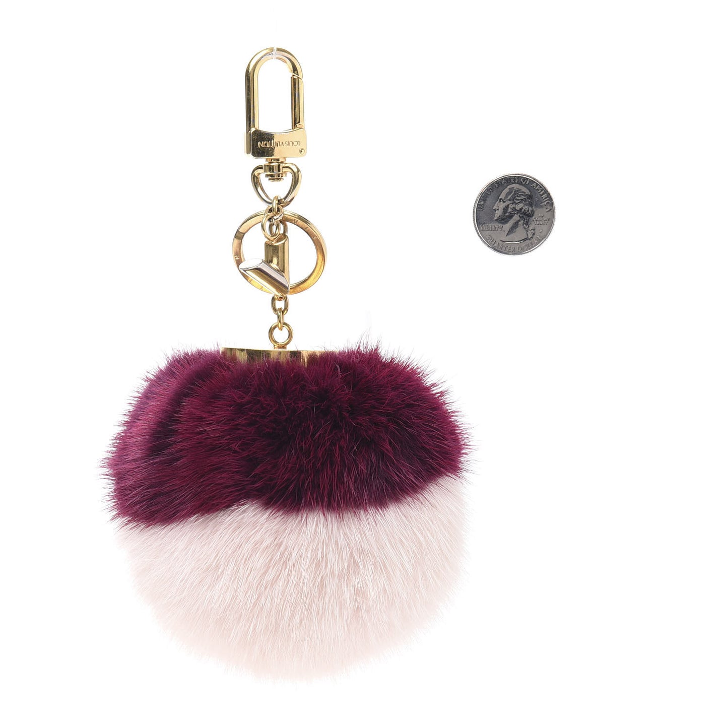 Mink Fur Bubble Duo Bag Charm Violet Pink