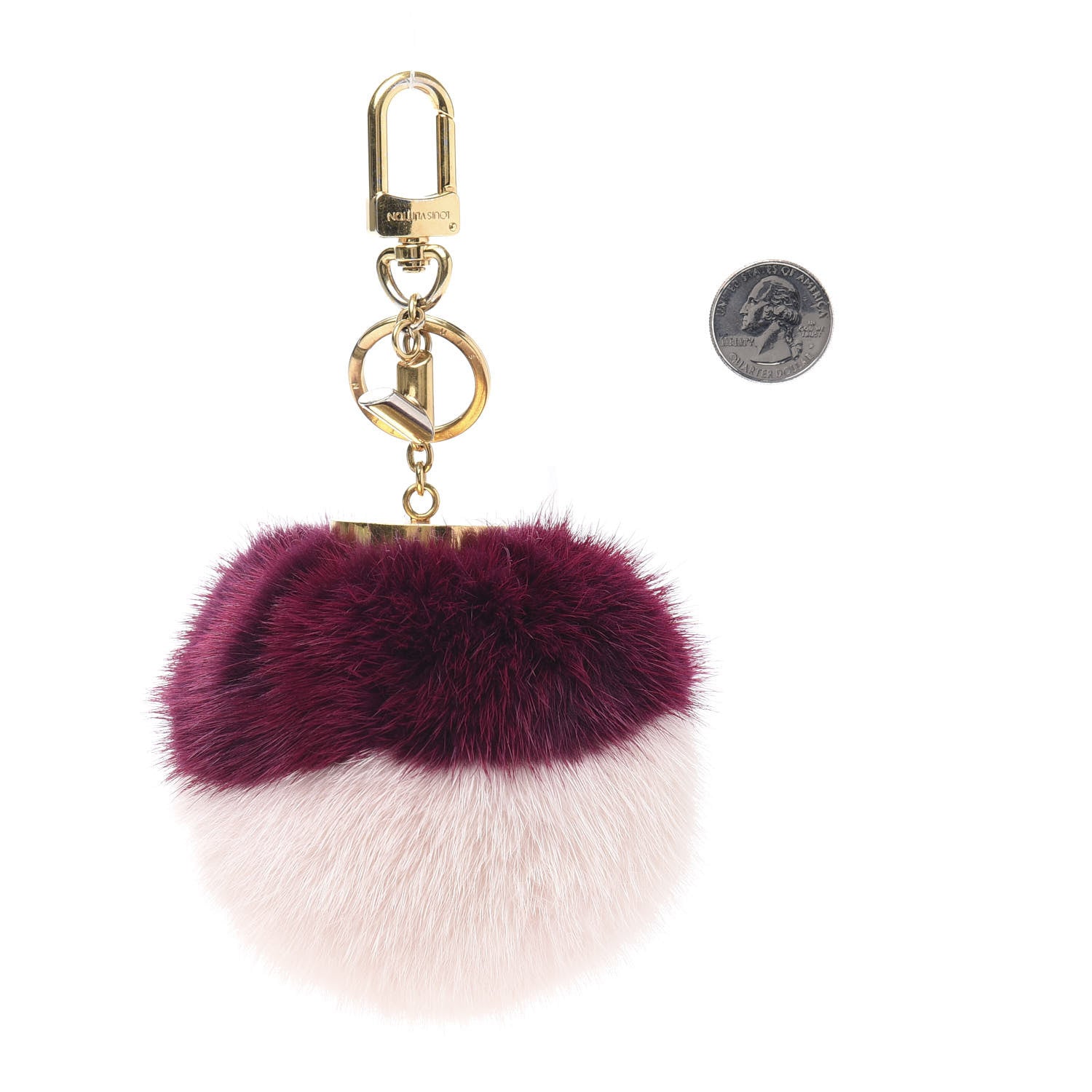 Louis Vuitton Mink Fur Bubble Duo Bag Charm Violet Pink 2 of 6