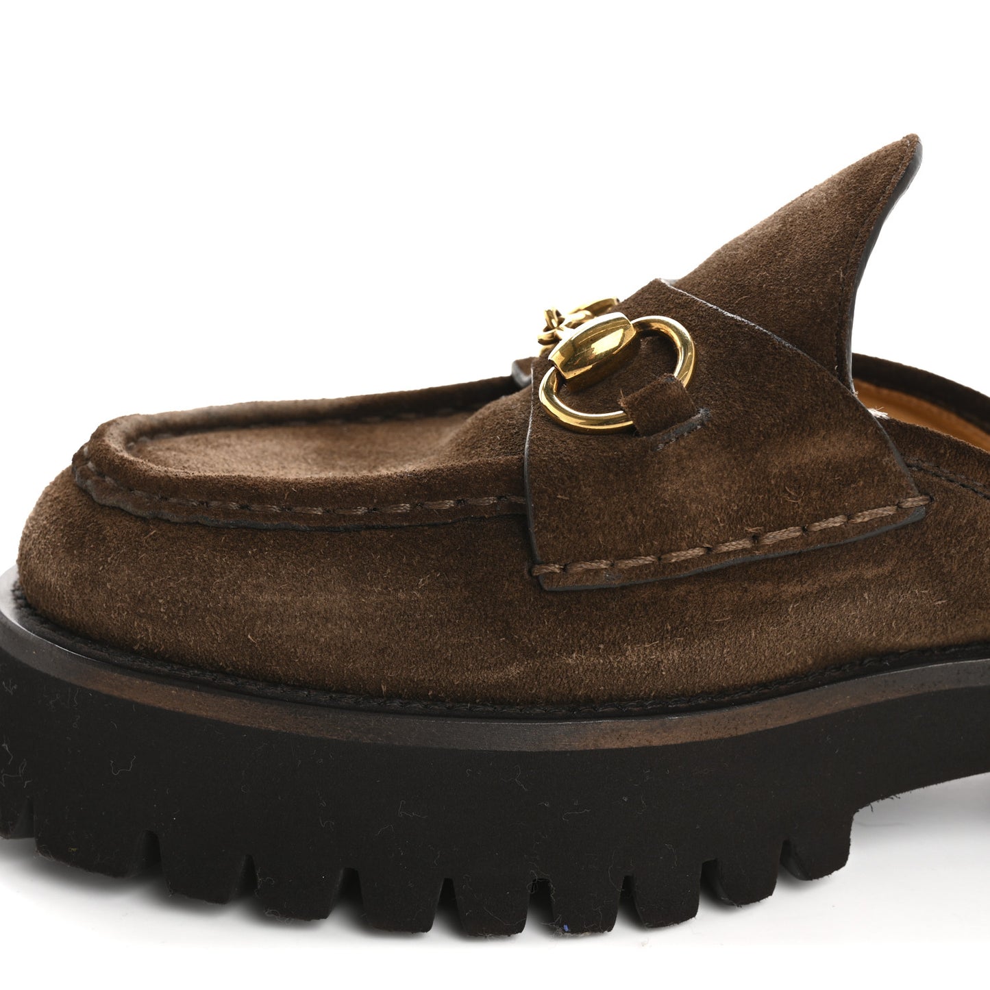 Suede Horsebit Platform Mules 39 Washed Brown