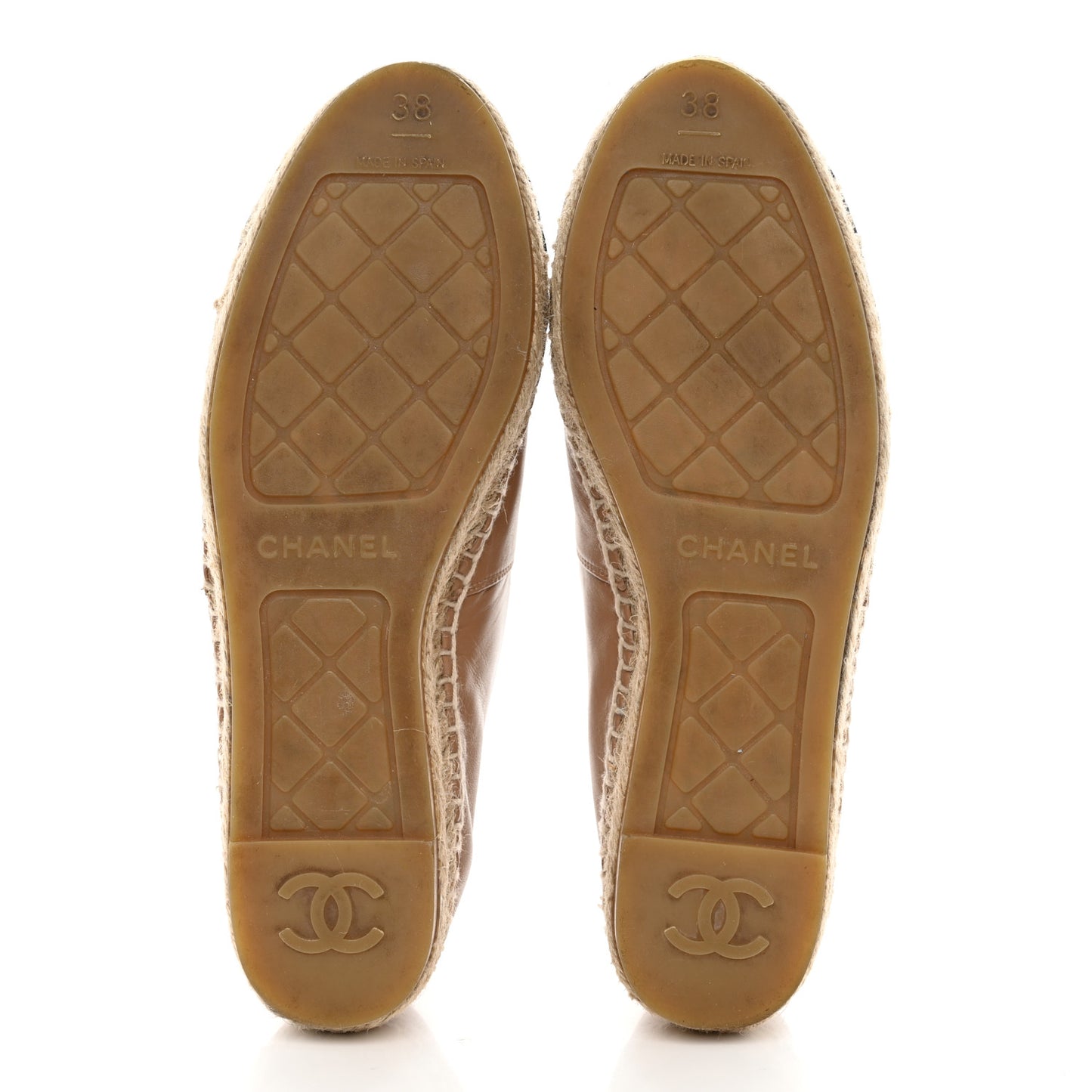 Lambskin CC Espadrilles 38 Beige Black