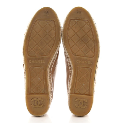 Chanel Lambskin CC Espadrilles 38 Beige Black 5 of 14