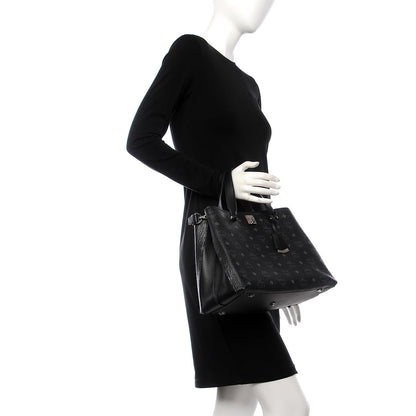 MCM Visetos Large Essential Tote Black 2 of 9