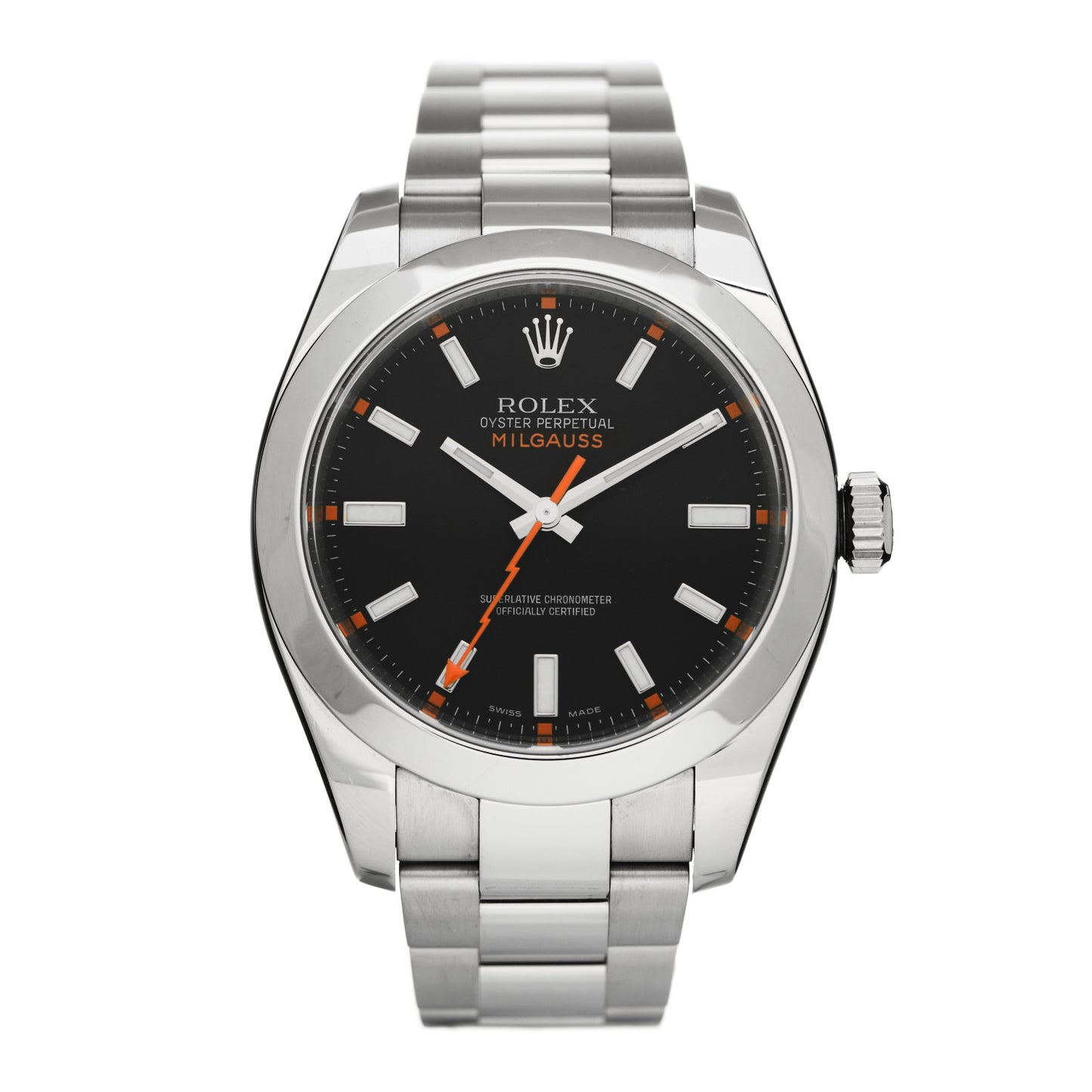 Stainless Steel 40mm Oyster Perpetual Milgauss Watch Bright Black 116400