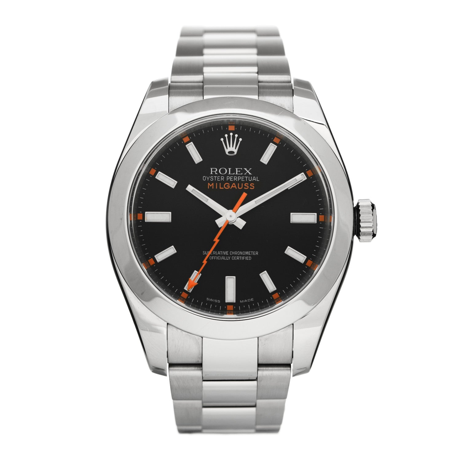 Rolex Stainless Steel 40mm Oyster Perpetual Milgauss Watch Bright Black 116400 1 of 5