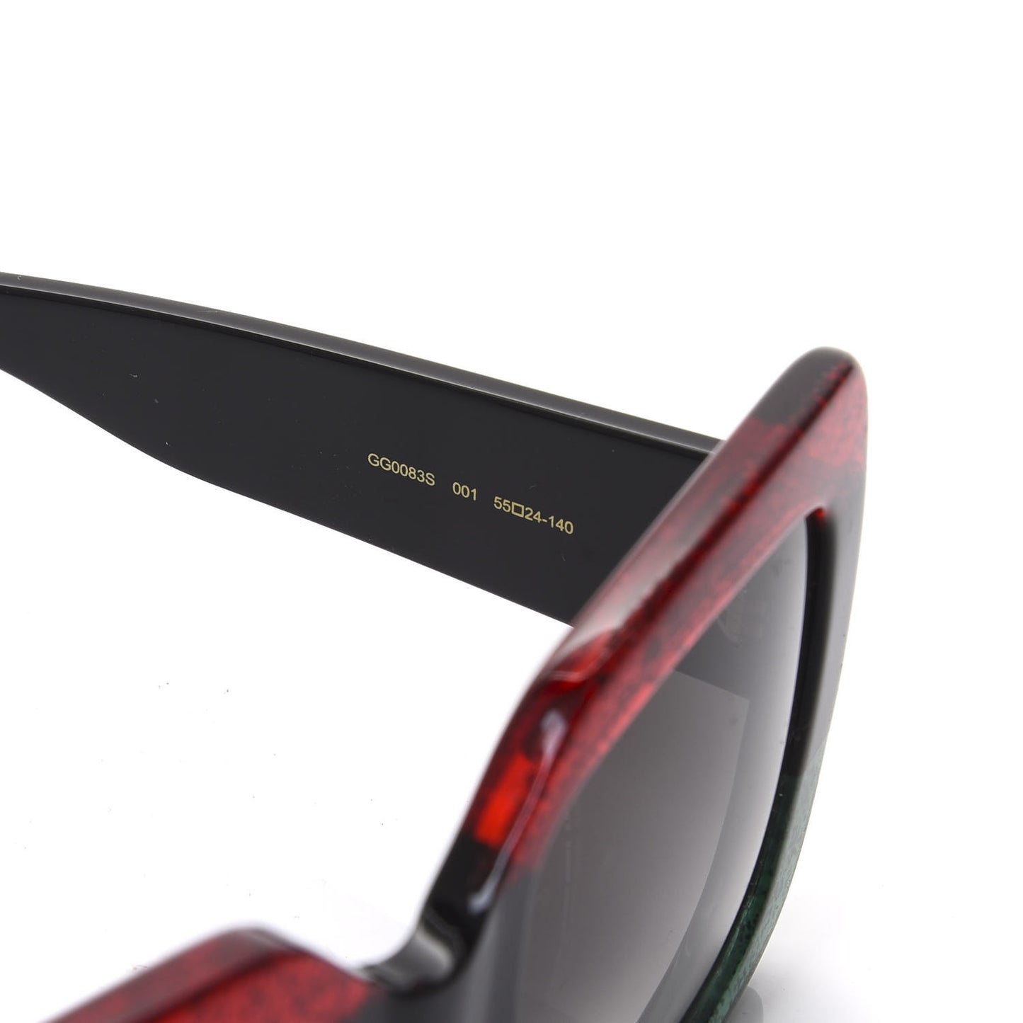 Acetate Square Frame Sunglasses GG0083S Glitter Red Black Green