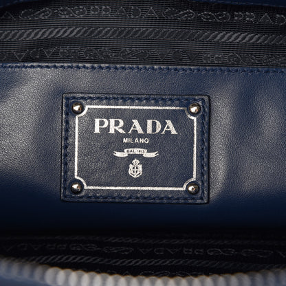 Prada Soft Calf Double Zip Shoulder Bag Bleuette 6 of 10