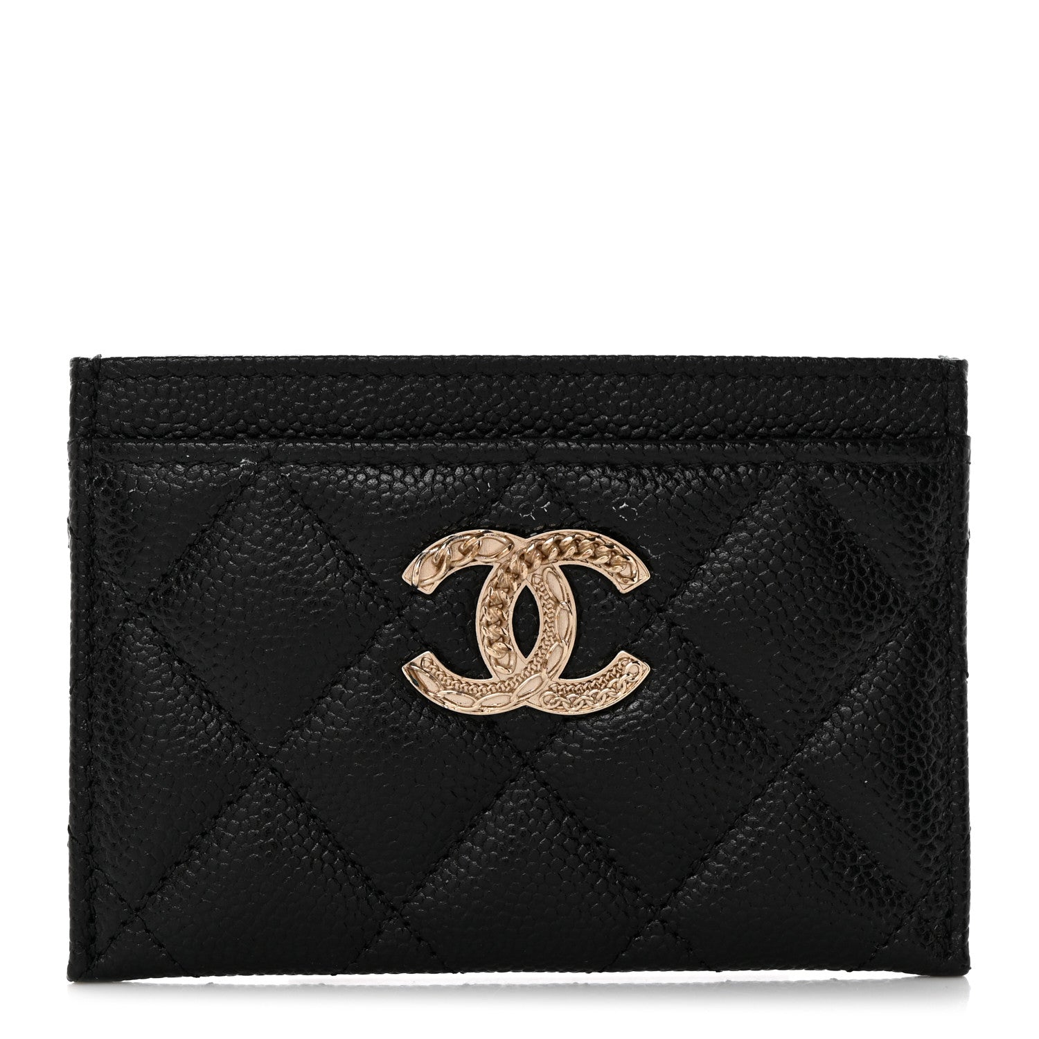 Chanel Caviar Quilted Multi Chain CC Card Holder Black 1 of 8