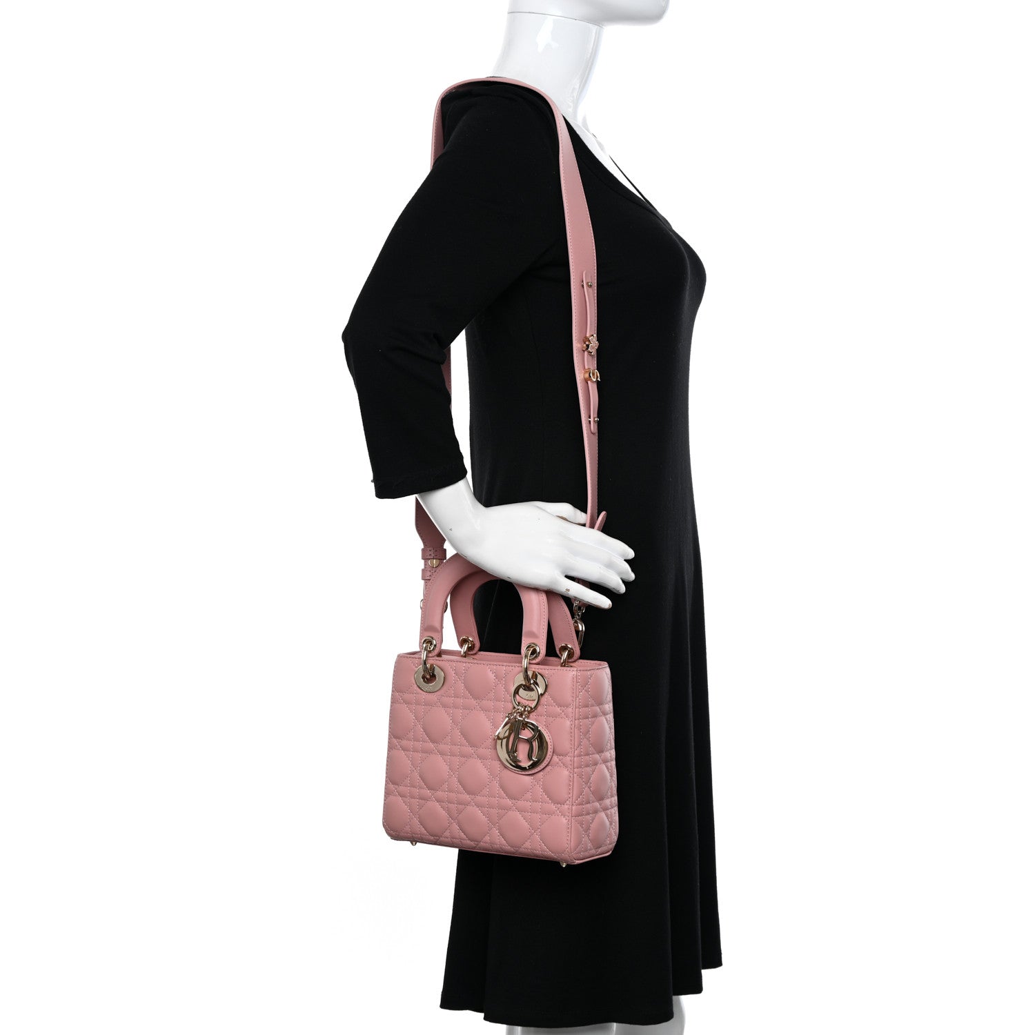 Christian Dior Lambskin Cannage Small My ABCDior Lady Dior Antique Pink 2 of 14