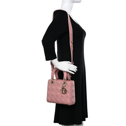 Christian Dior Lambskin Cannage Small My ABCDior Lady Dior Antique Pink 2 of 14