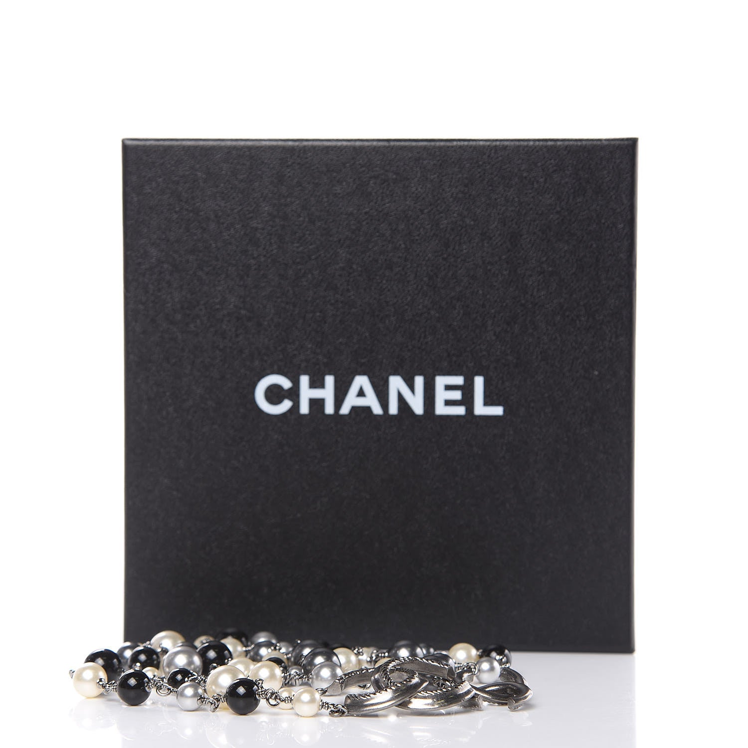 Chanel Ruthenium Pearl Bead CC Belt Black 5 of 5
