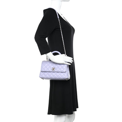 Chanel Caviar Quilted Mini Coco Handle Flap Light Purple 2 of 10