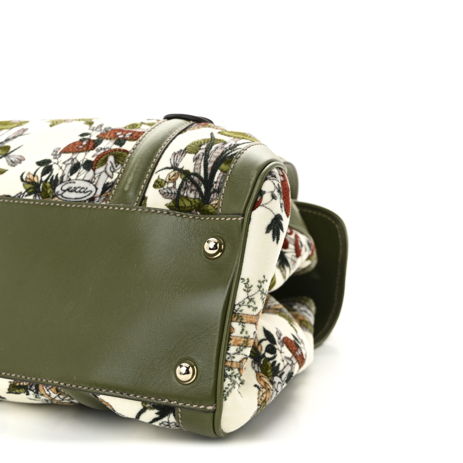 Gucci Velvet Calfskin Floral Hobo Green Multicolor 10 of 10