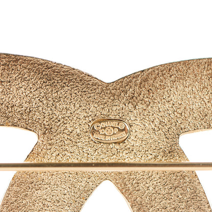 Chanel Enamel Studded CC Brooch Black Gold 4 of 4