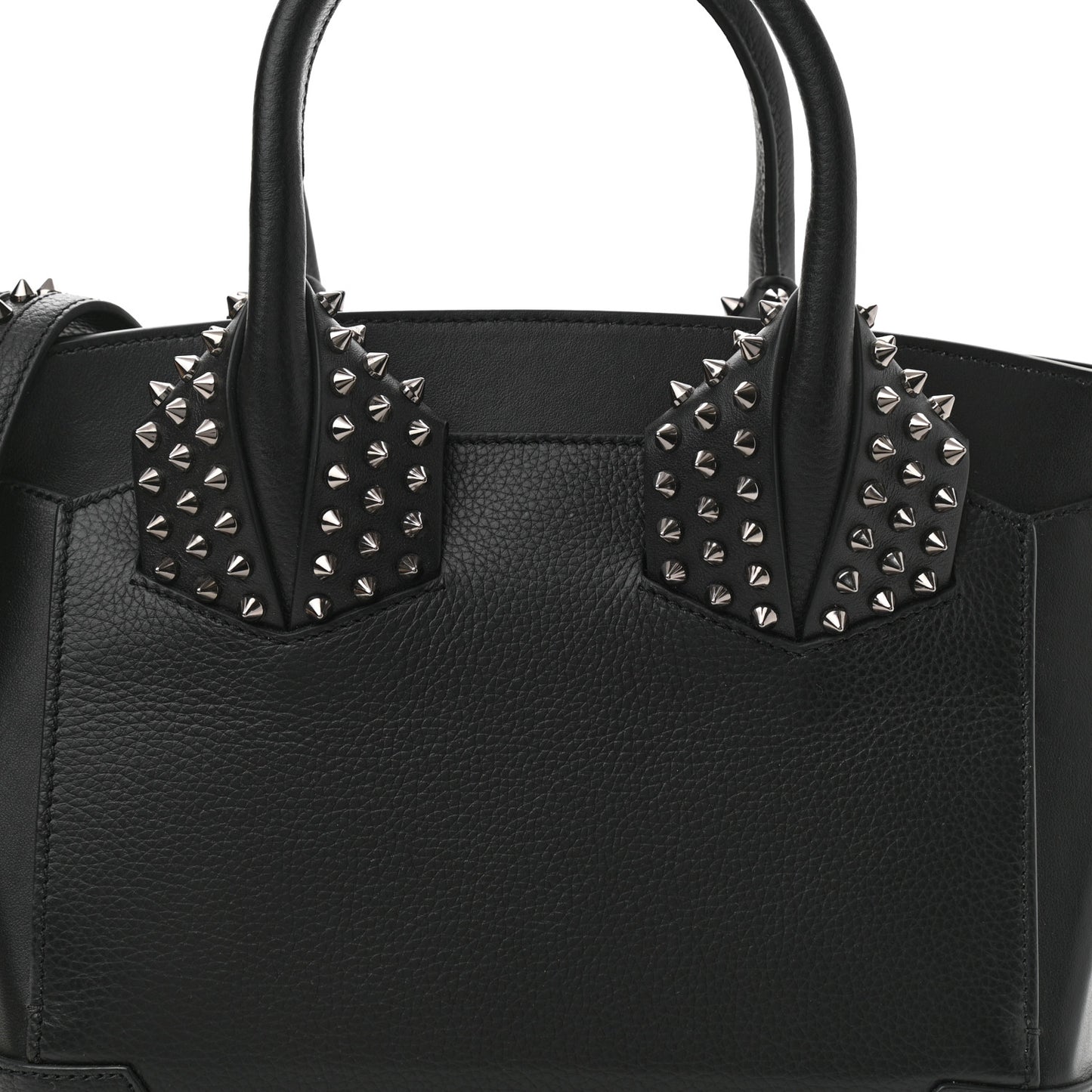 Grained Calfskin Spike Small Eloise Tote Black