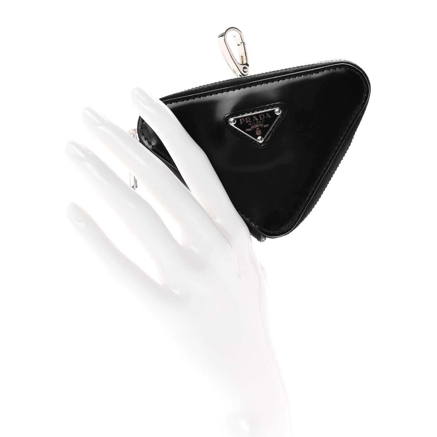 Spazzolato Triangle Coin Pouch Bag Charm Black