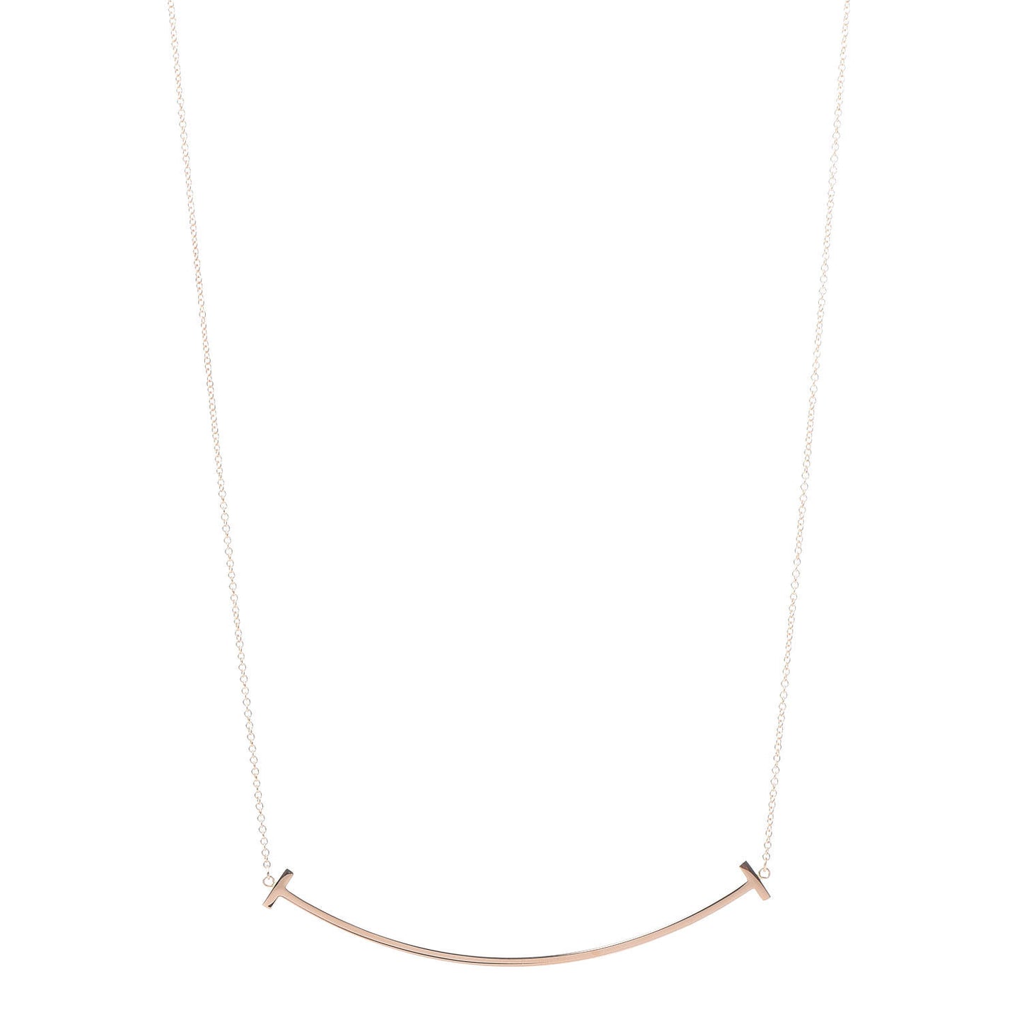18K Rose Gold T Smile Pendant Necklace