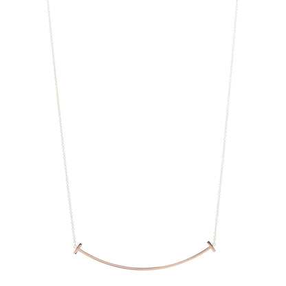 Tiffany 18K Rose Gold T Smile Pendant Necklace 1 of 6