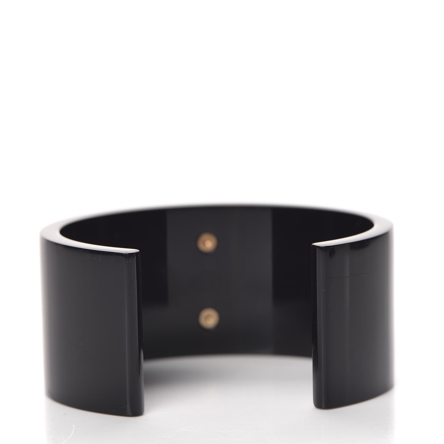 Chanel Resin Pearl CC Cuff Bracelet Black Pearly White 3 of 5