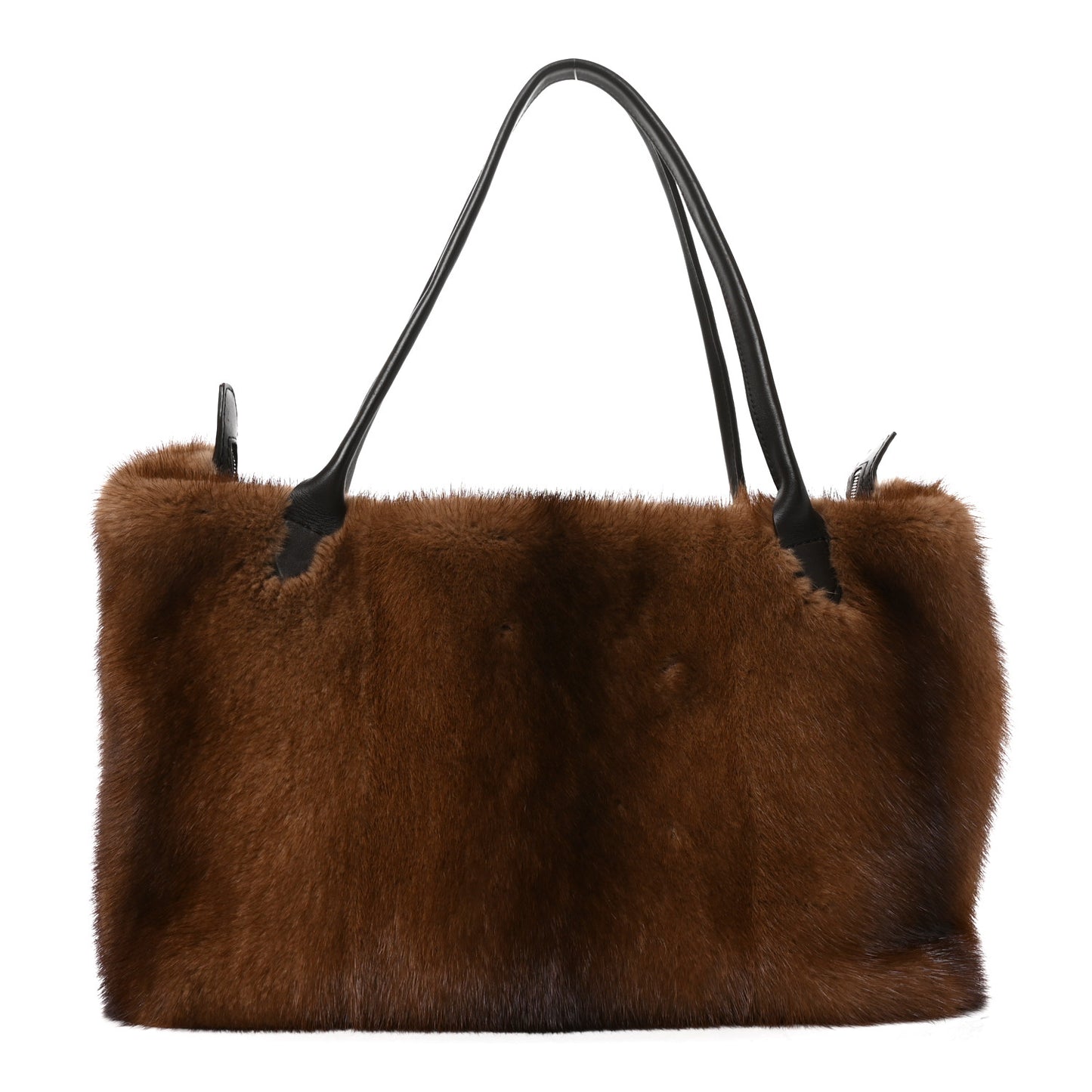 Mink Fur Lux Satchel Coffee