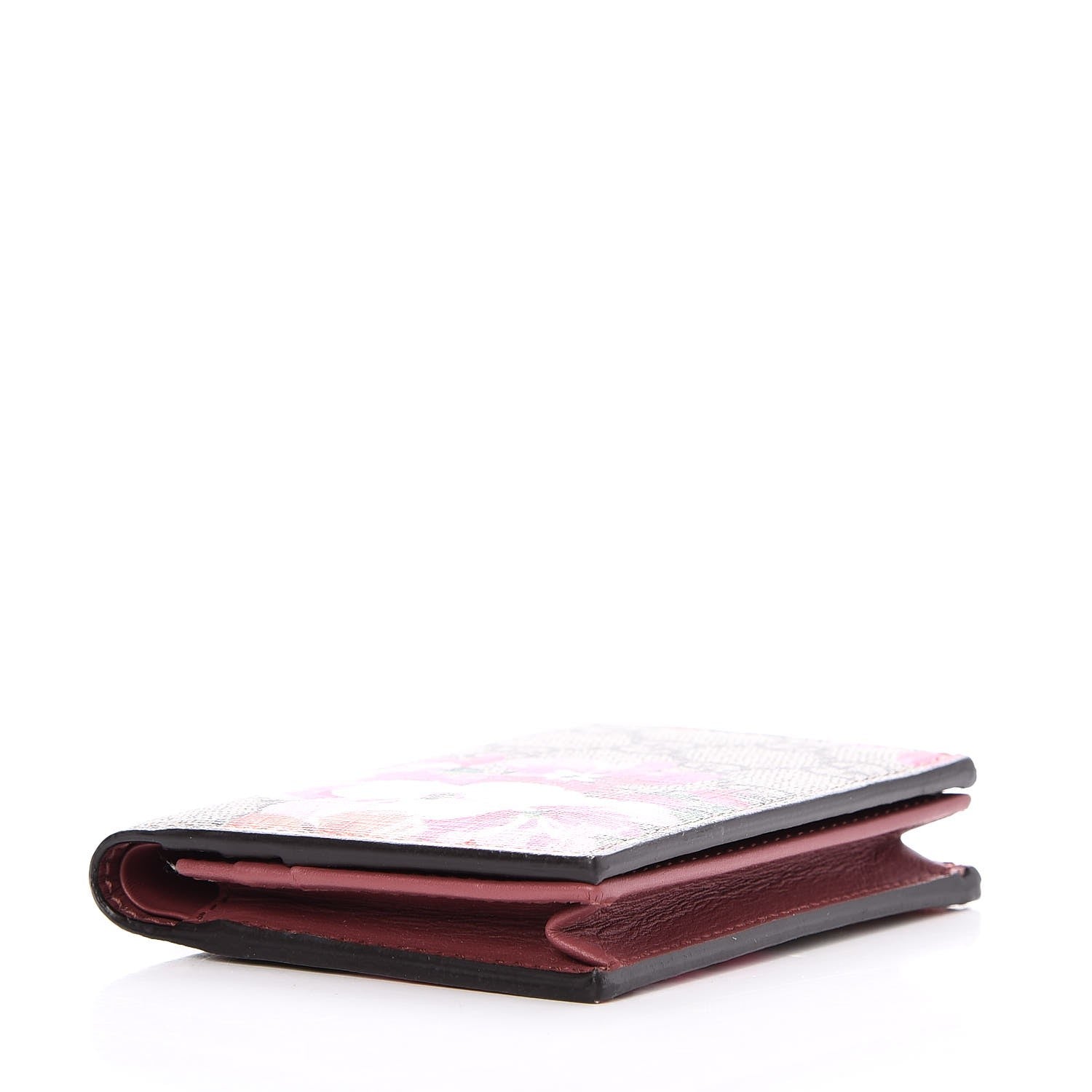 Gucci GG Supreme Monogram Blooms Card Case Beige Multicolor Dry Rose 4 of 7