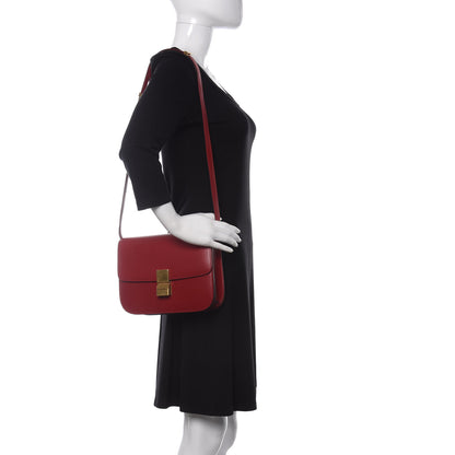 Celine Box Calfskin Medium Classic Box Flap Bag Red 2 of 10