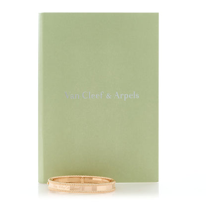 Van Cleef & Arpels 18K Rose Gold Perlee Signature Bangle Bracelet S 4 of 4